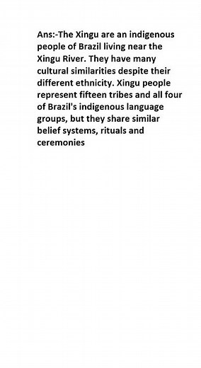 What is Xingu peoples?