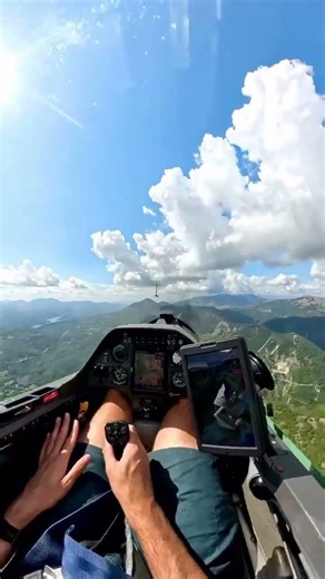 Glider Cockpit Perspective Over Rieti Italy Mountains