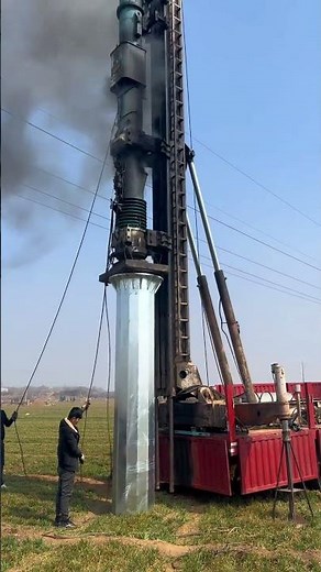 Pile driving process with a pile driver