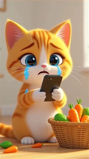 😭 Crying Cat Meme | Cute Sad Cat Holding Phone 🐱📱#localstarbinit #ai #shortvideo