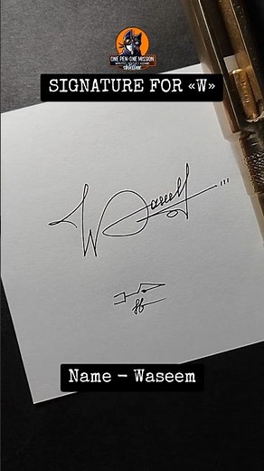 Waseem | How to Create a SIMPLE Signature Idea for letter W | sbtellme #signature #shorts