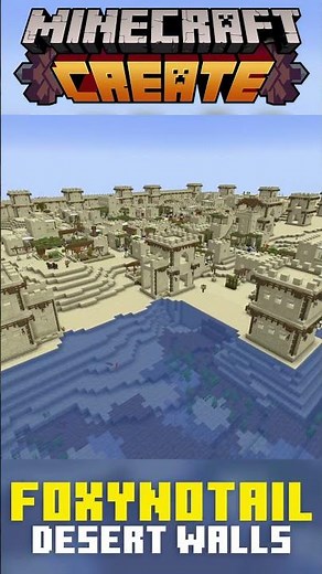 Desert Village Walls Build Timelapse - Minecraft Create Mod #minecraft #minecraftbuilding