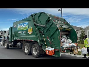 Waste Pro Mack New Way Rear Loader Garbage Truck Packing Post Christmas Trash