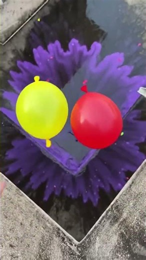 Experiment: Will a water balloon explode if it rolls down from a tall building?#balloon