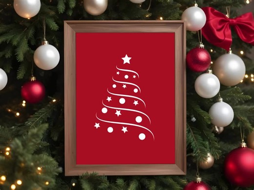 Christmas Wall Art Print Set: Santa, Black Santa, Tree, and Quotes (Instant Download)