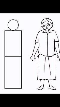 How to draw human figure for kids step by step | How to draw a man for beginners step by step easy