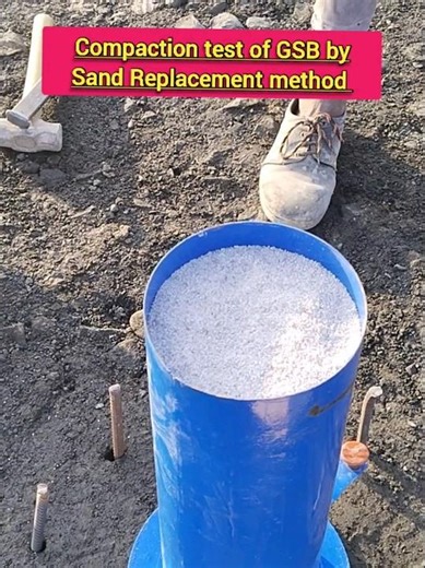 Compaction test of GSB by Sand Replacement method #shots #construction #civilengineering