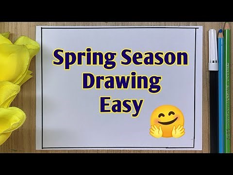 Spring Season Drawing Easy| Spring Season Drawing| How to Draw Spring Season