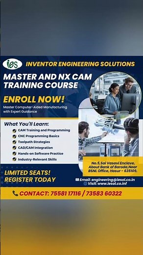 Master and NX CAM training #mastercam #nxcam #cam #inventorengineeringsolutions #training #course