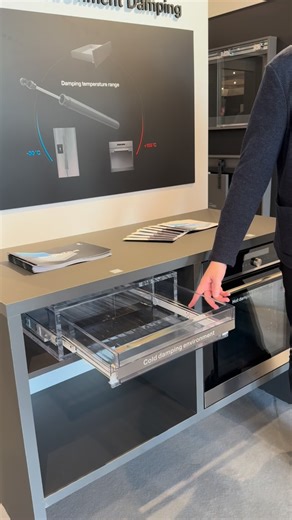 Titus Group on Instagram: "Our Titus dampers assure reliable damping at any closing speed. They are used to effectively decelerate objects up to 1000N with a temperature range from -30°C to +150°C, maintaining consistent damping in all conditions. Check out the controlled smooth closing, without re-bounce, in applications for ‘hot environment’ products such as ovens and ‘cold environment’ products such as freezers. #softclose #appliances #kitchenfittings #kitchenappliances #dampingtechnology #ho