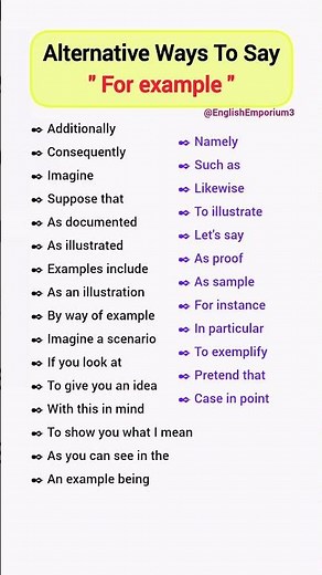 Other Ways To Say "For example" / Synonyms / English Vocabulary ‪@EnglishEmporium3‬ #english #shorts