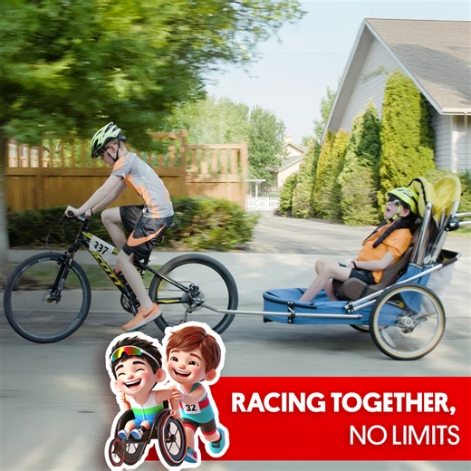 414K views · 18K reactions | Reaching the finish line of a triathlon isn’t easy, Noah Aldrich has finished more than 15 triathlons by pushing his younger brother ‍尿➡️❤️‍啕 | Great Big Story | Facebook