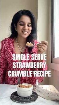 single serve strawberry 🍓 crumble recipe in description #shorts #eggless #recipe #baking #dessert