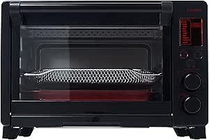 CRUXGG Digital Toaster Oven with Air Frying - Favorite Things 2023-10 Cooking Functions, Two Speed Convection Fan, Digital Display and Large Capacity, Fits 12" Pizza, 6 Slices Toast, 1800W Black