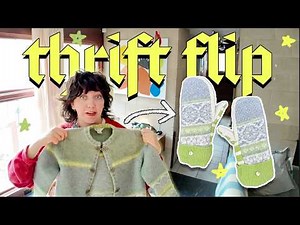 How to make mittens from thrifted sweaters ⊹₊⟡⋆ (to survive winter sadness) vintage thrift flip DIY