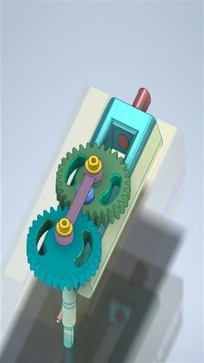 #shorts - Mechanism for Gear Drive Linear Motion - #animation