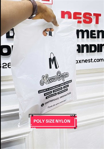 POLY SIZE NYLON ✅ 100pcs @ N18,000 ❤️ Ready in 3-5 working days after design approval 💯 To Order: Call/DM: 081162691111 #boutique #vendorinlagos #fypシ゚viral #goviral #nylonprinting