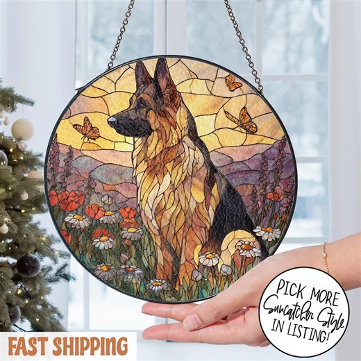 German Shepherd Suncatcher, German Shepherd Window Hanging Decor, Shepherd Ornament, Dog Mom Gifts, Xmas Gifts for Dog Mom Dog Lover - Etsy UK