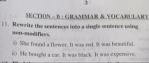 Rewrite the sentences into a single sentence using non-modifier... | Filo