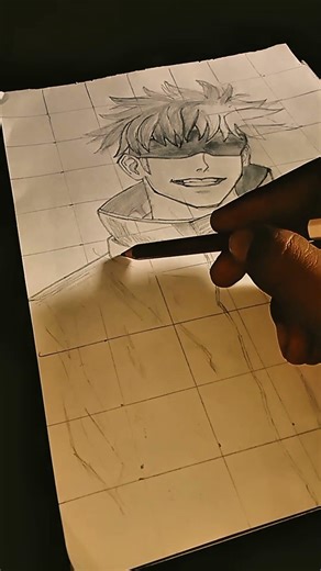 Gojo Satoru—blindfold on, limitless energy on paper. ⚡#GojoSatoru #Gojo #AnimeSketch #AnimeDrawing