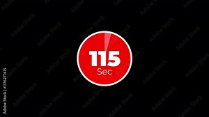 Circle countdown timer two minute animation from 120 to 0 seconds on transparent background ,120 second countdown timer, Countdown video Stock Video