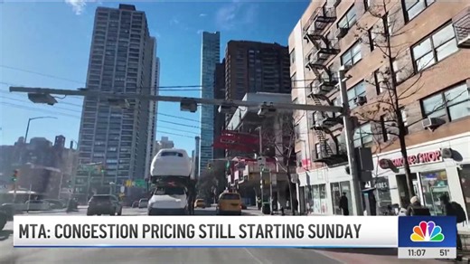 MTA: congestion pricing still starting Sunday