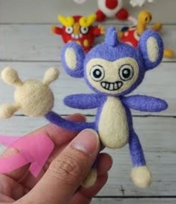 Aipom Needlefelt Art – Satisfying Pokémon Time Lapse