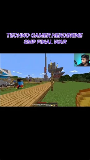 😈 techno gamer Herobrine SMP final war #minecraft #shorts