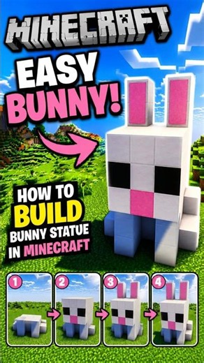 HOW TO BUILD A BUNNY STATUE IN MINECRAFT! 🏗️✨