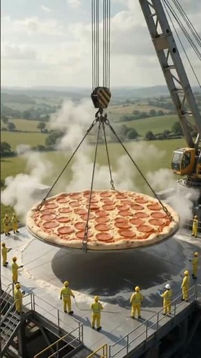 Everyone thought the giant pizza was impossible… until THIS happened. 🍕🔥👀 #Shorts