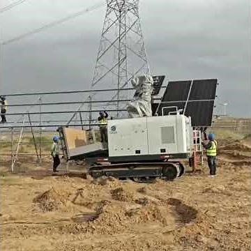 Operation of Solar Panel Installation Robot on Terrains ｜PV Module Installation Robot