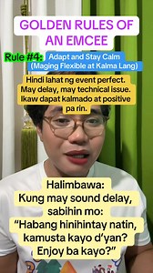 1.4K views · 24 reactions | GOLDEN RULES OF AN EMCEE! #emcee #reelschallenge | Teacher Edz | Facebook