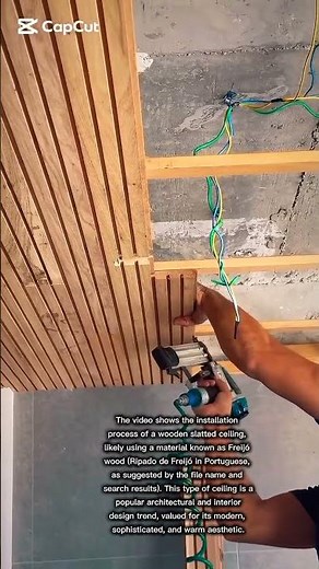 Wooden Slatted Ceiling Installation
