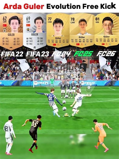 Arda Güler Free Kicks Evolution In Every FIFA√ From FIFA 22 To FC 26 #eafc26 #freekick #ardaguler