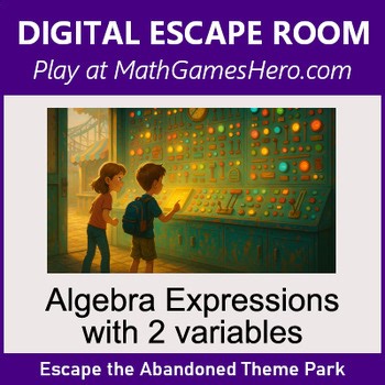 Algebra Expressions with 2 variables | Digital Math Escape Room Game