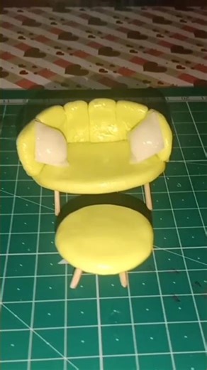 DIY Miniature Sofa | Cute Dollhouse Sofa#shortvideo #shorts #diy #shortsfeed #clay