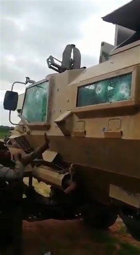 Casspir APC survives RPG impact fighting in Mozambique