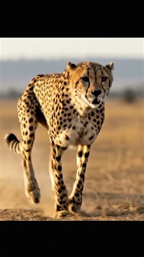 A cheetah races across the savannah at lightning speed.