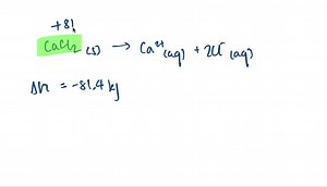 The dissolution of calcium chloride in water CaCl2(s) ⟶Ca^2 (a q) 2 Cl^-(aq) is used in first-aid hot packs. In these packs, an inner pouch containing the salt is broken, allowing the salt to dissolve in the surrounding water (a) Calculate the standard enthalpy change ΔH^∘ for this reaction, using data from Appendix D. (b) Suppose 20.0  g CaCl2 is dissolved in 0.100  L water at 20.0^∘ C. Calculate the temperature reached by the solution, assuming it to be an ideal solution with a heat capacity c