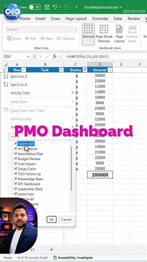 Sum Only Visible Rows in Excel ⚡ SUBTOTAL Hack