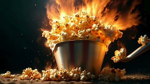 Download popcorn on fire video animation for free