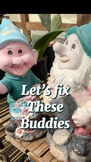 Let’s fix and revamp these garden dwarves #garden #dwarf #upcycling