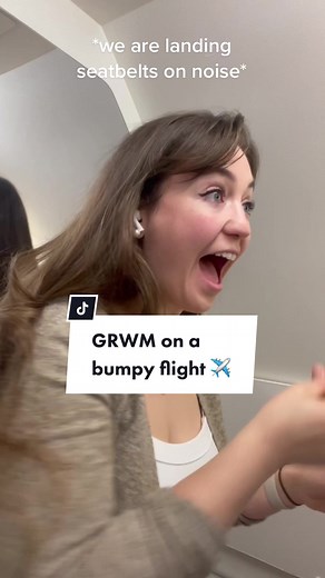 Get Ready with Me on a Bumpy Flight ✈️ | Makeup Routine in a Plane Bathroom