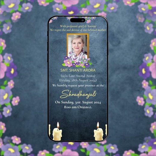 Funeral Ceremony Invitation Video | Funeral Ceremony Invitation Template | funeral | Invito AI- 1212