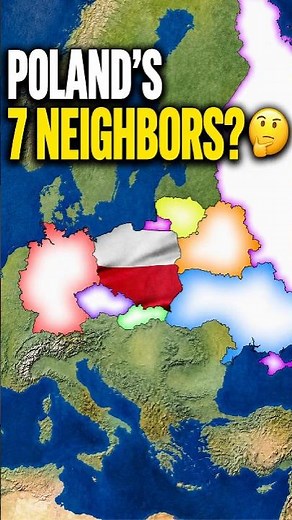 Do you know these 7 countries bordering Poland? #poland #learning #map #shorts