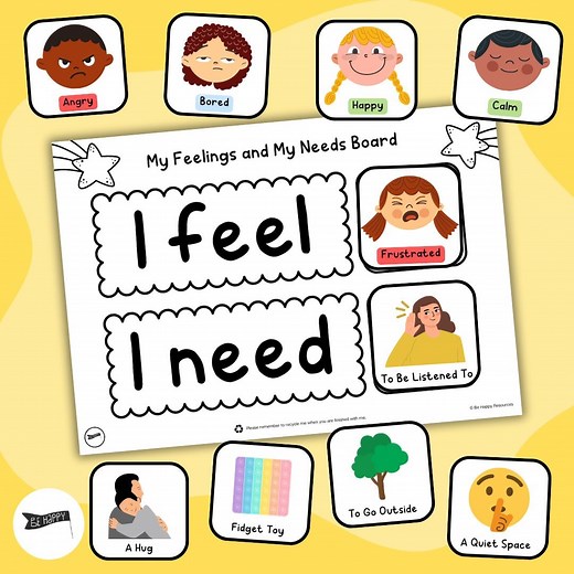 My Feelings and Needs Board | SEN Resources | Emotion Communications Board for Children | DIGITAL FILE - Etsy