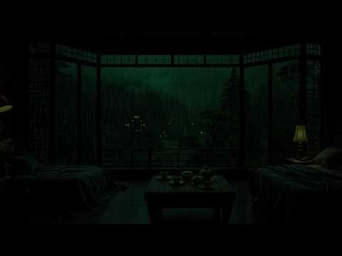 Soothing Spring Night Rain 🌧 (No Ads) | Dark Cozy Bedroom Ambience For Deep Sleep