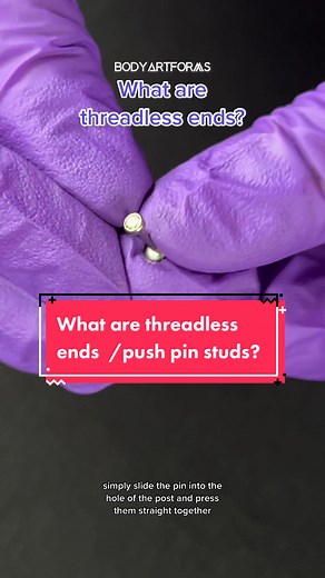 If you have trouble screwing on beads and balls, consider trying out threadless end jewelry. If you're new to threadless ends, we go over what they are and how to insert threadless ends and how to take out threadless ends. We also give you tips on what piercings are not recommended for threadless ends. Ready to shop for threadless ends? Check out our profile. #bodyjewelry #bodyartforms #altjewelry #pushpinstuds #flatbackearring #flatbackstud #puttingonflatbackstuds #piercings #cartilagepiercingj