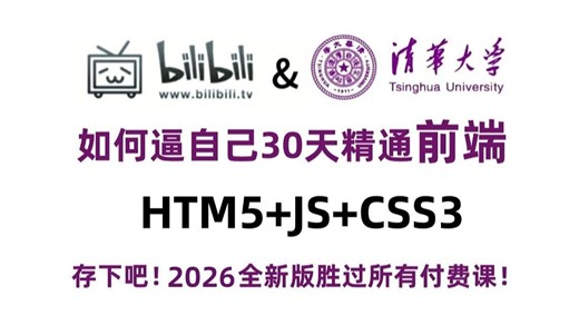 【Web前端开发】HTML CSS JS VUE全套前端零基础入门教程，整整160集配套网页设计案例，一周学会大学课程内容!课件 PDF随时都能学