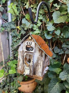 Mother's Day Small Rustic Coffee Shop Birdhouse - Etsy